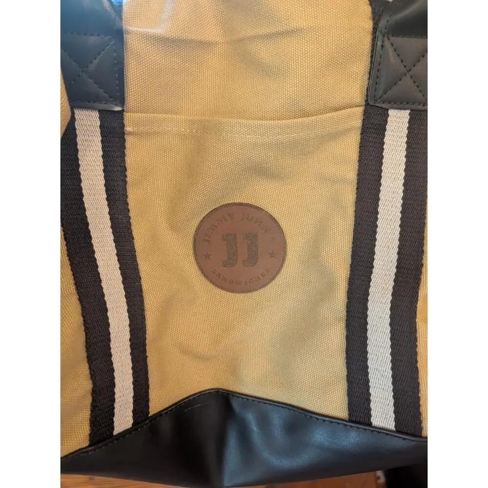 Heritage Supply Co. x Jimmy John's tan canvas weekender duffel bag